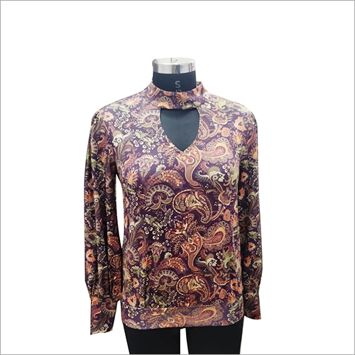 Brown Digitally Printed Top Size: Small