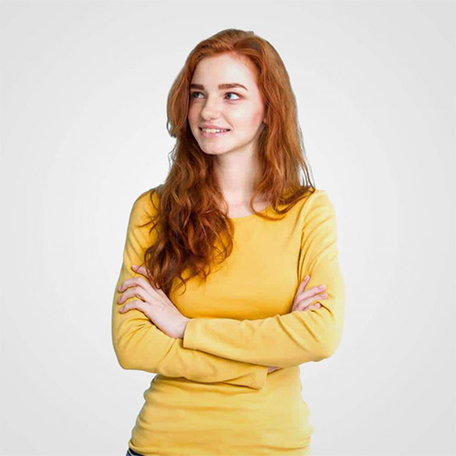 Ladies T-Shirt - Cotton Blend, Full Sleeve Style , O-Neck in Yellow | Easy Care, Versatile for All Seasons, Available in Multiple Sizes