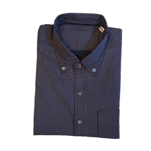 Blue Dot Print Cotton Party Wear Shirt