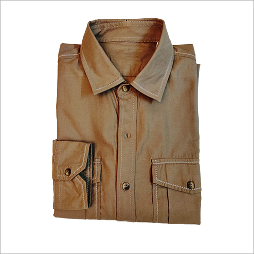 Khakhi Mountain Colour Cotton Shirt
