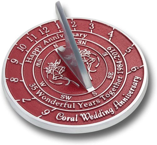 Chrome Nauticalmart 35 Coral Wedding & Anniversary Sundial Gift