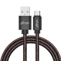 pTron Indigo 2.1A Micro USB Cable for Charging & Data Sync - (Black)