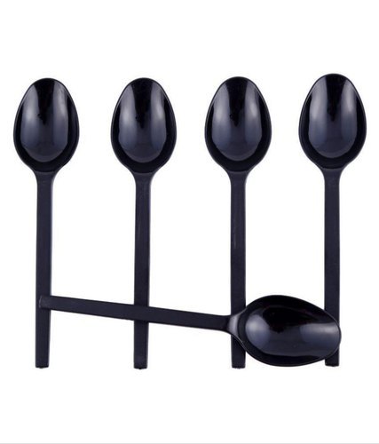 Black Disposable Plastic Spoon