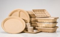 Biodegradable Container - Bagasse Material, Various Dimensions, Brown Color | Temperature Resistant Up To 200°f, Stackable And Recyclable