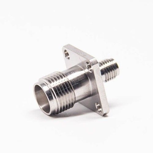 TNC To SMA Connector Female To Female 4 Hole Flange Stainless Steel