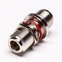 N Type Connector Bulkhead Straight 180 Degree Female To Female