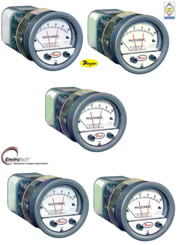 Dwyer A3000-25CM Photohelic Pressure Switch Gauge Range 0-25 cm w.c.