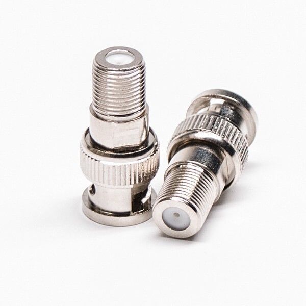 BNC Male To F Female Straight Adapter Nickel Plated