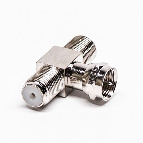 Type F Connector T Type Adapter Male-Female-Female