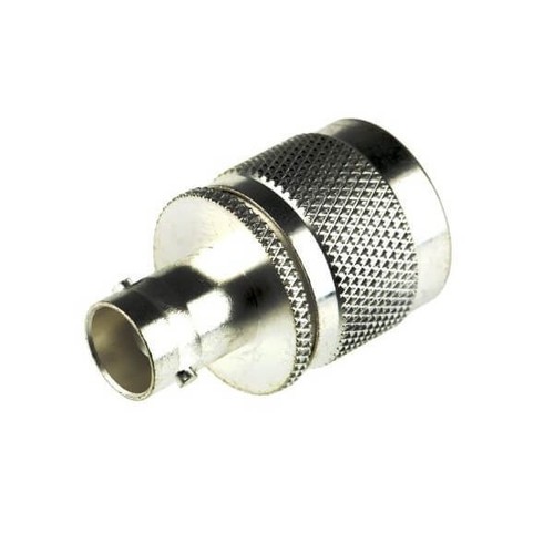 N Plug To BNC Socket Straight 50Ω RF Adapter Type 4GHz - Brass Nickel Plated, Gold Plated Contacts, 42x15x15mm, Low Loss, Corrosion Resistant
