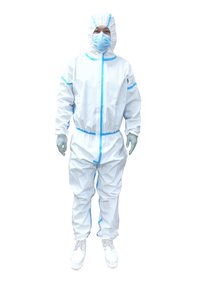 TPU Waterproof Liquid Resistance Disposable Antibacterial Non-woven Fabric Microporous Safety PP PE Disposable Medical Coverall