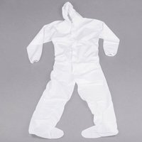 White Cleaning Hooded Polypropylene Nonwoven PP Non Woven SMS Microporous PPE Gown Protection Clothing Disposable Coverall