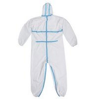 White Cleaning Hooded Polypropylene Nonwoven PP Non Woven SMS Microporous PPE Gown Protection Clothing Disposable Coverall