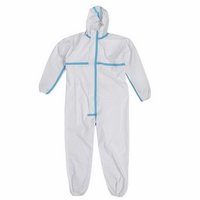 White Cleaning Hooded Polypropylene Nonwoven PP Non Woven SMS Microporous PPE Gown Protection Clothing Disposable Coverall