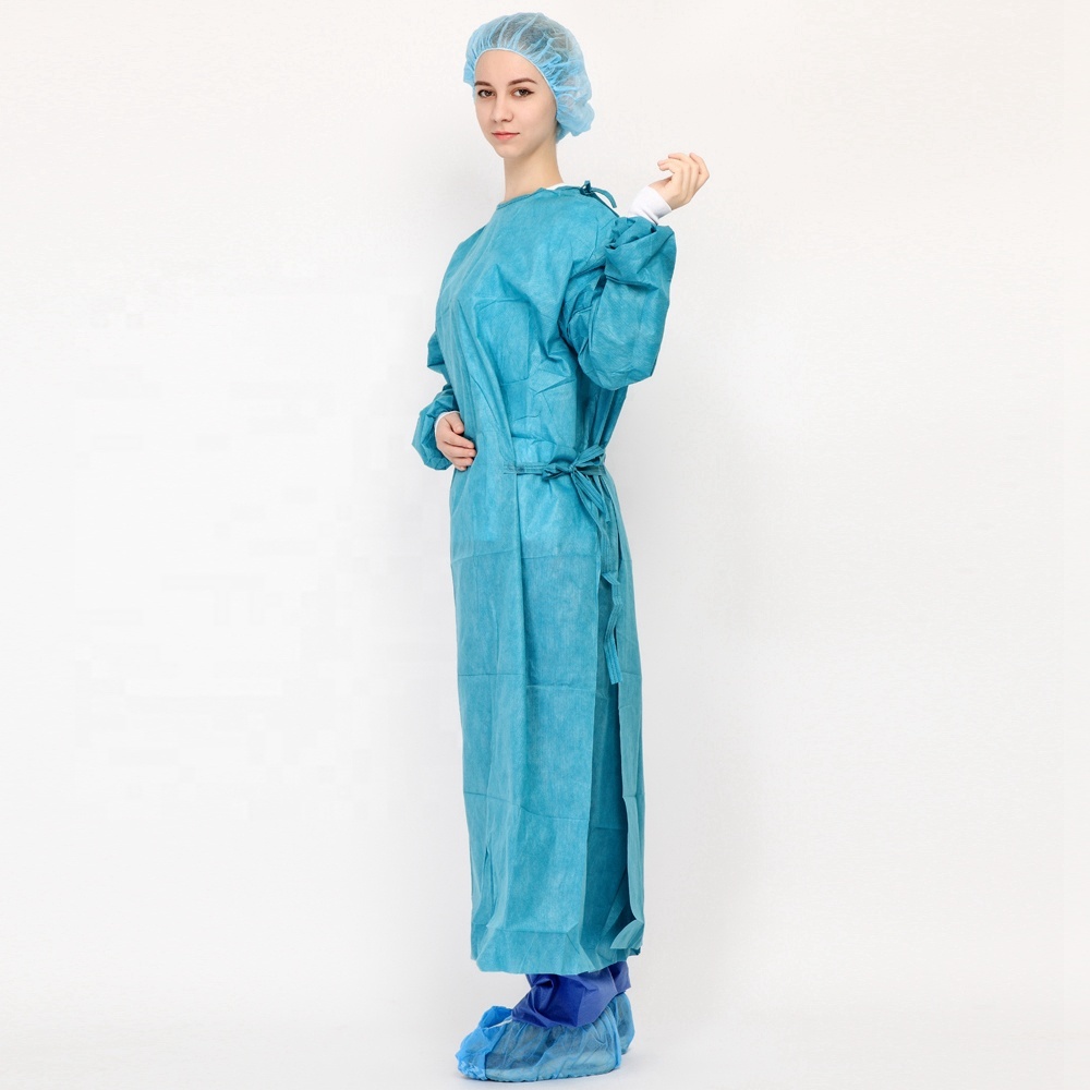 Medical Use Non Woven SMS Tie Back Disposable Surgical Gown for Hospital