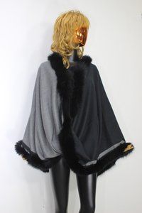 Cashmere fur 4 side Reversible shawls