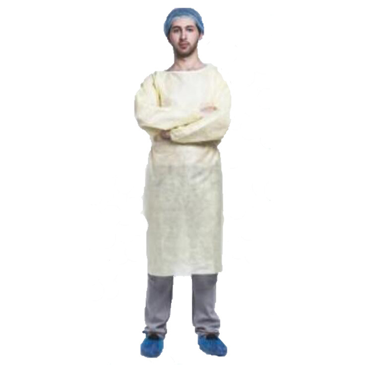 Long Sleeve Disposable Medical Surgical PP Nonwoven Isolation Gown