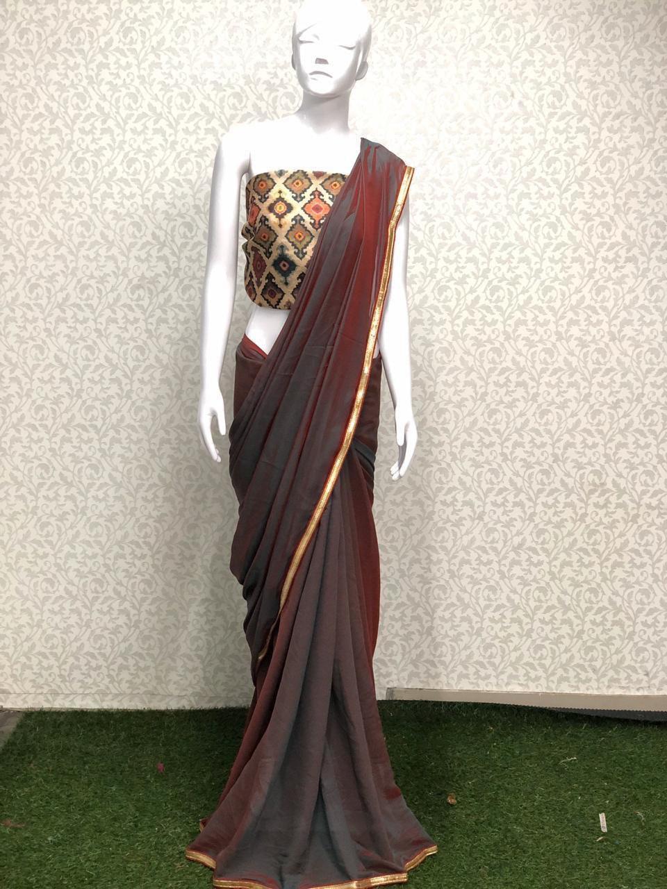 plain silk saree