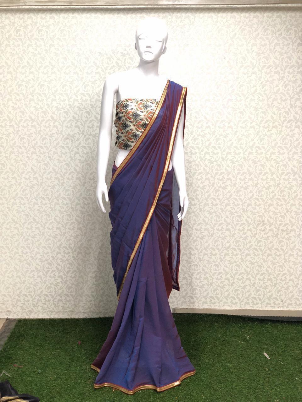 plain silk saree