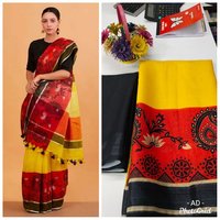 Linen digital printed saree