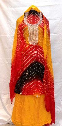 Jaipuri Bandhej Suit