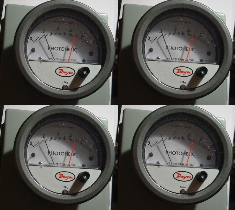 Dwyer A3000-4KPA Photohelic Pressure Switch Gauge Range 0-4 kPa.