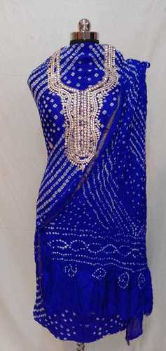 Jaipuri Bandhej Suit Application: Women Material