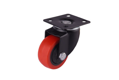 62Mm Pu Caster Wheel - Color: Red Black