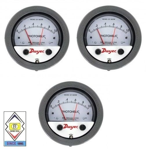 Dwyer A3000-80MM Photohelic Pressure Switch Gauge Range 0-80 mm w.c