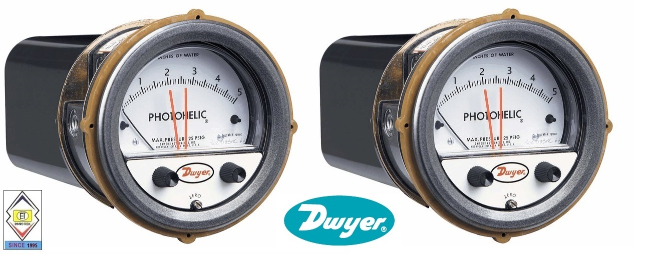 Dwyer A3000-8KPA Photohelic Pressure Switch Gauge Range 0-8 kPa.