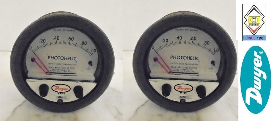 Dwyer A3001 Photohelic Pressure Switch Gauge Range 0-1.0 Inch w.c