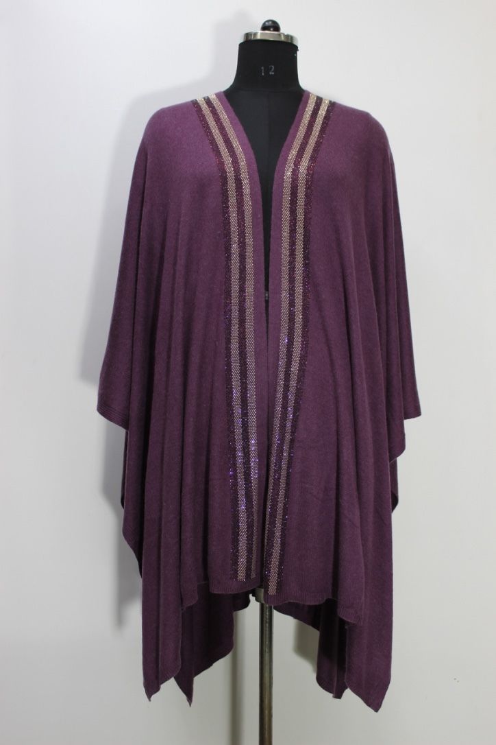 Cashmere Knitted Capes Shawls with Crystal