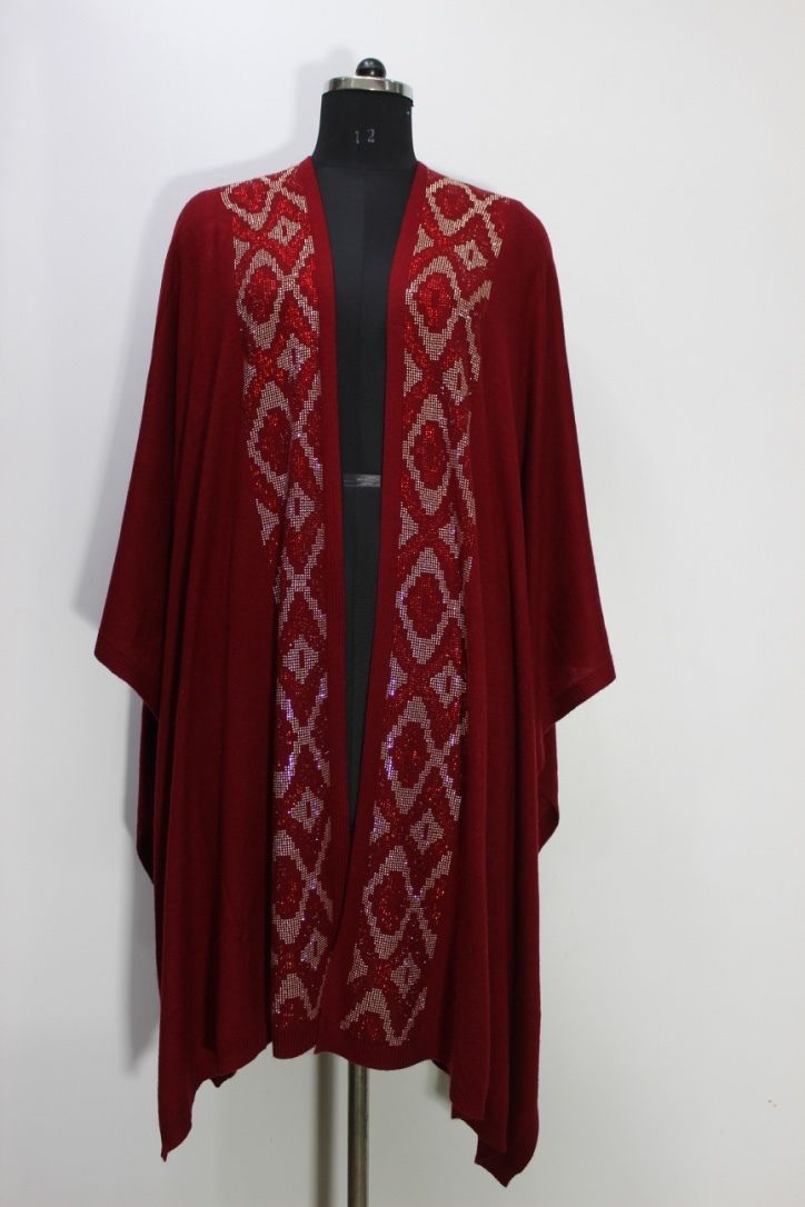 Cashmere Knitted Capes Shawls with Crystal
