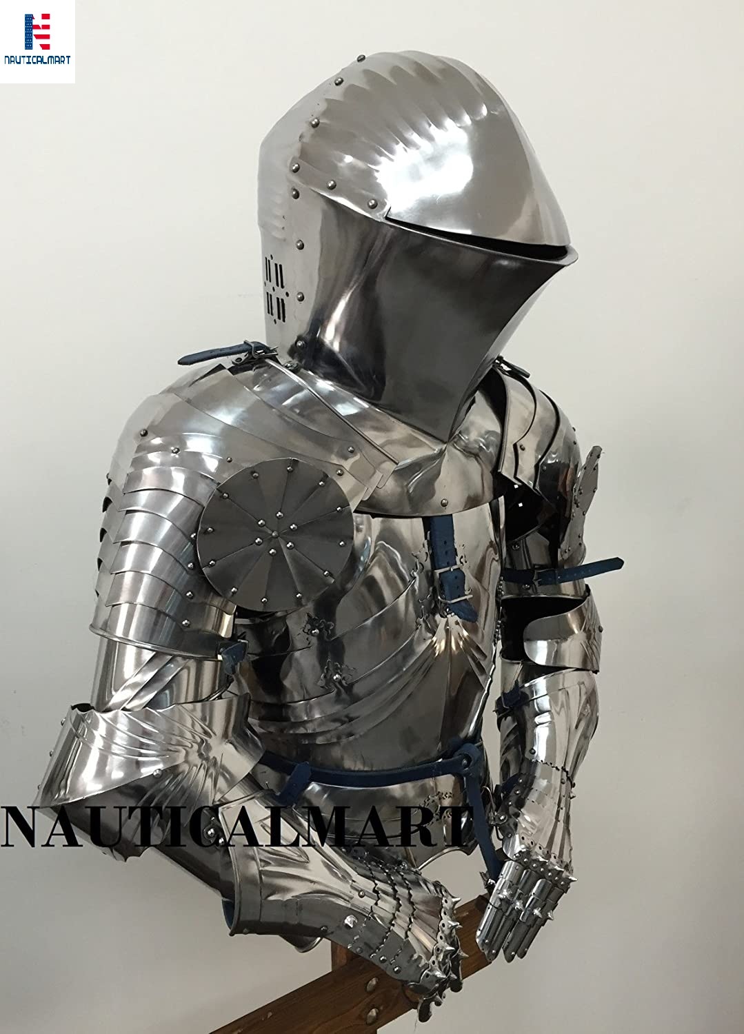 NAUTICALMART Medieval Knight Breastplate Suit of Armour Adult Medieval Costume Helmet