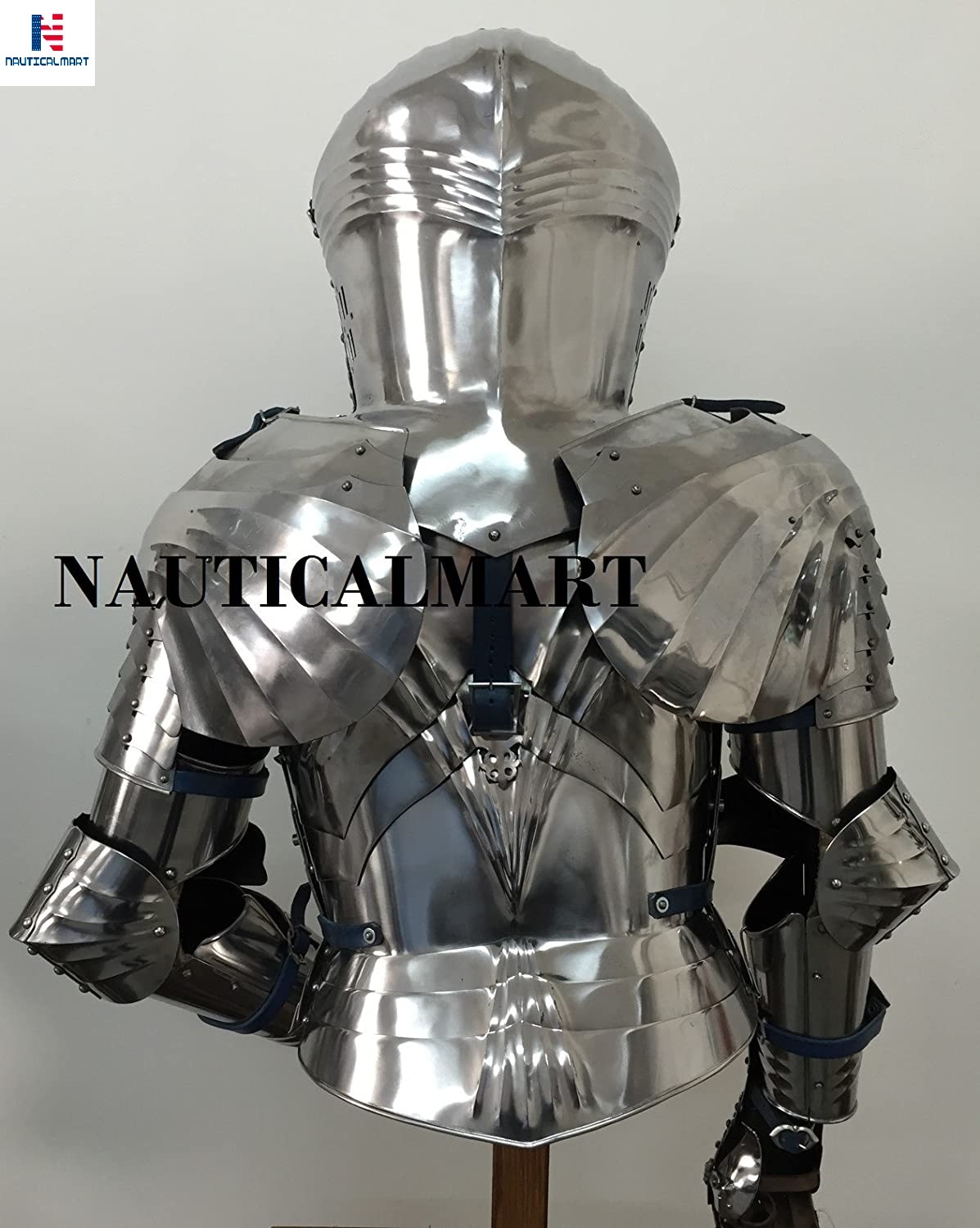 NAUTICALMART Medieval Knight Breastplate Suit of Armour Adult Medieval Costume Helmet