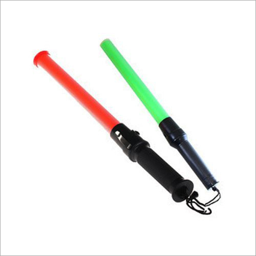 LED Traffic Baton Light - PVC Material | Multi-Setting Bright Red & Green LEDs, Dual Function as Handy Torch, IP40 Rated