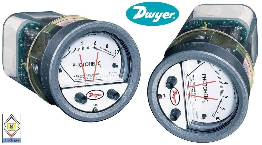Dwyer A3004 Photohelic Pressure Switch Gauge Range 0-4.0 Inch w.c.