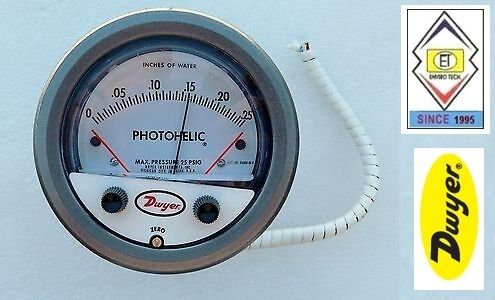 Dwyer A3008 Photohelic Pressure Switch Gauge Range 0-8.0 Inch w.c.