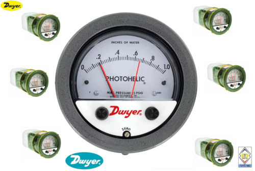 Dwyer A3010 Photohelic Pressure Switch Gauge Range 0-10 Inch w.c.