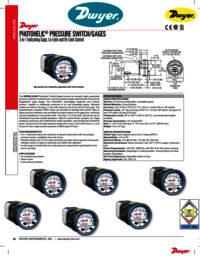 Dwyer A3010 Photohelic Pressure Switch Gauge Range 0-10 Inch w.c.