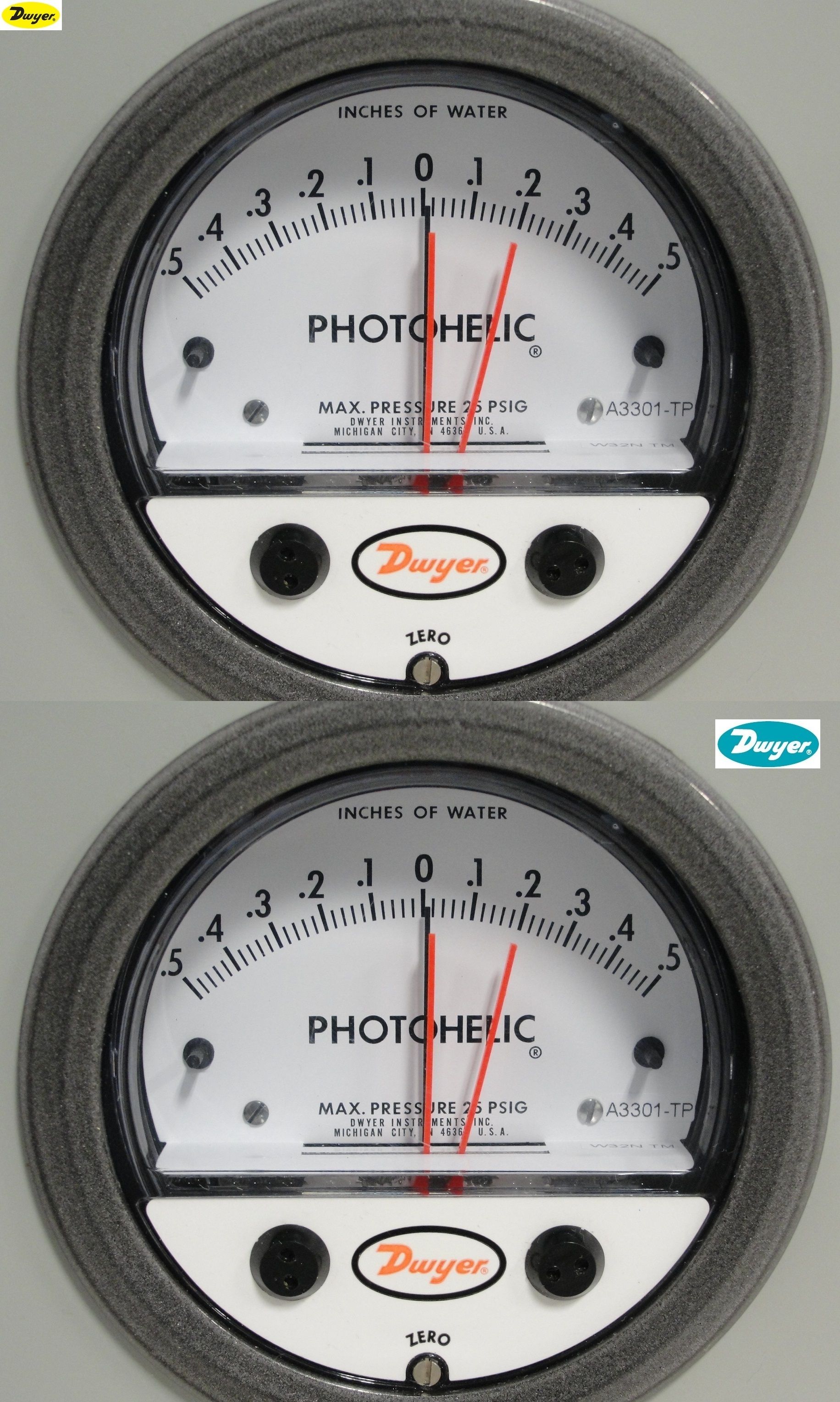 Dwyer A3010 Photohelic Pressure Switch Gauge Range 0-10 Inch w.c.