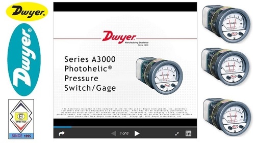 Dwyer A3010AV Photohelic Pressure Switch Gauge Range 0-10 Inch w.c./2000-12500 FPM.