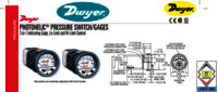 Dwyer A3010AV Photohelic Pressure Switch Gauge Range 0-10 Inch w.c./2000-12500 FPM.