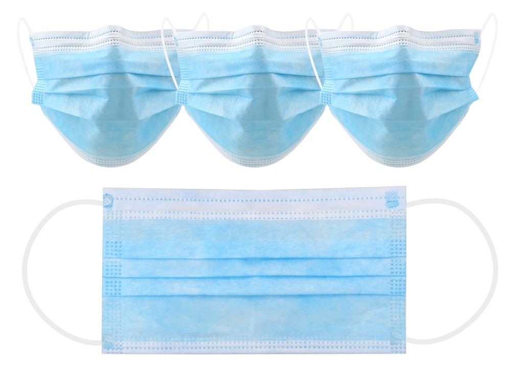 3 ply blue medical procedure disposable surgical face mask