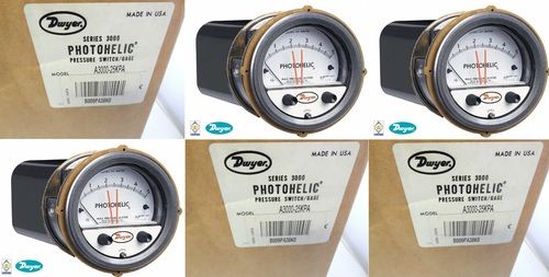 Dwyer A3015 Photohelic Pressure Switch Gauge Range 0-15 Inch w.c.