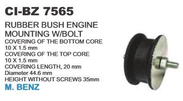 Rubber Bush Engine Mounting w/Bolt