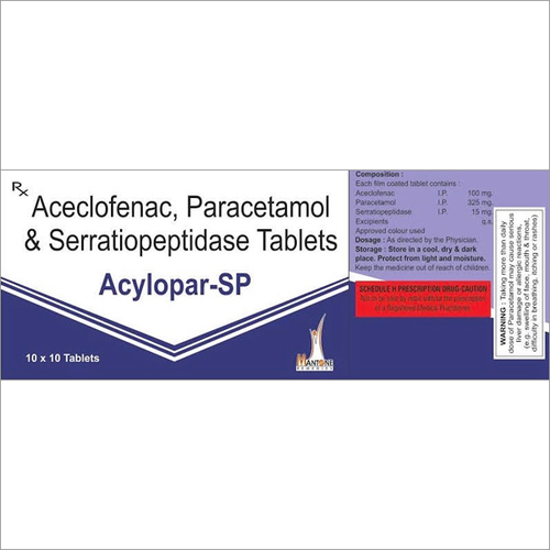 Aceclofenac Paracetamol And Serratiopeptidase Tablets General Medicines