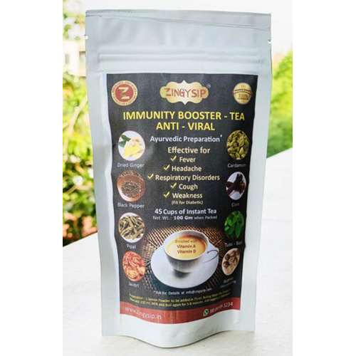 100 gm Zingysip Immunity Booster Tea - Anti Viral Tea - Ayurvedic Herbs With Vitamin A & D