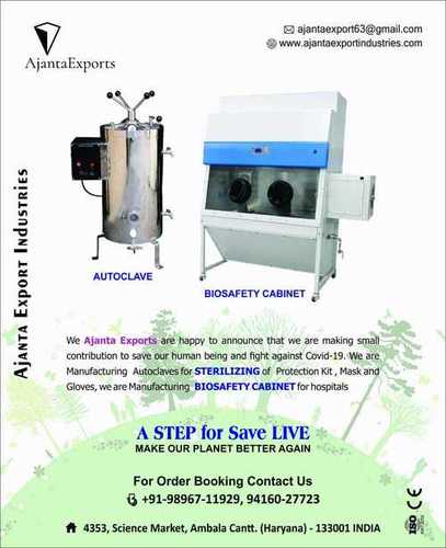 Biosafety Cabinet And Autoclave By AJANTA EXPORT INDUSTRIES
