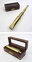 Real Simple A Handtooled Handcrafted Captain's Pullout Telescope W/Hardwood Box